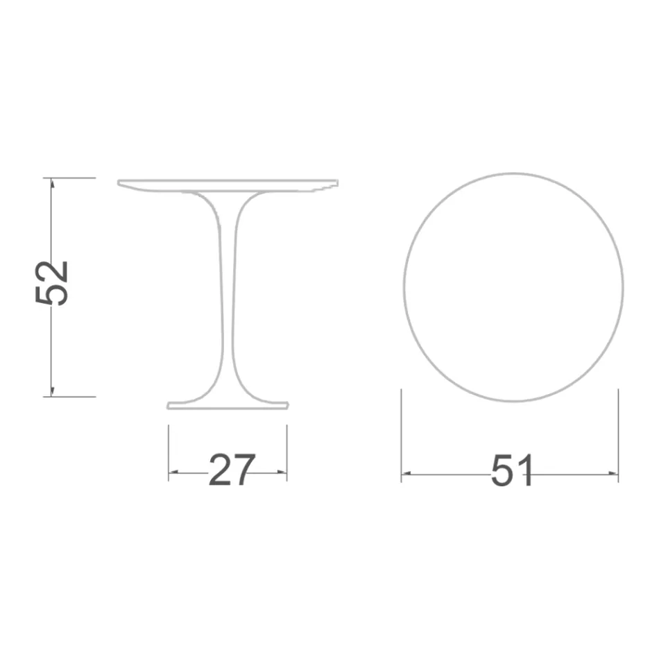Tulpen-Couchtisch Eero Saarinen H 52 rund aus Arabescato-Marmor, hergestellt in Italien – Scharlachrot Viadurini