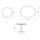 Saarinen Tulip Couchtisch H 39 cm in Mattweiß Florim Keramik - Scharlachrot Viadurini