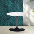Saarinen Tulip Couchtisch H 39 cm in Hochglanzweiß Florim Keramik - Scharlachrot