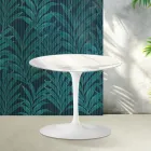 Saarinen Tulip Couchtisch H 39 cm in glänzender Statuario Florim Keramik - Scharlachrot Viadurini