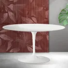 Saarinen Tulip Couchtisch H 41 cm in Mattweiß Florim Keramik - Scharlachrot Viadurini