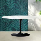 Saarinen Tulip Couchtisch H 41 cm in Hochglanzweiß Florim Keramik - Scharlachrot Viadurini