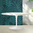 Saarinen Tulip Couchtisch H 41 cm in glänzendem Florim Calacatta Gold Keramik - Scharlachrot Viadurini