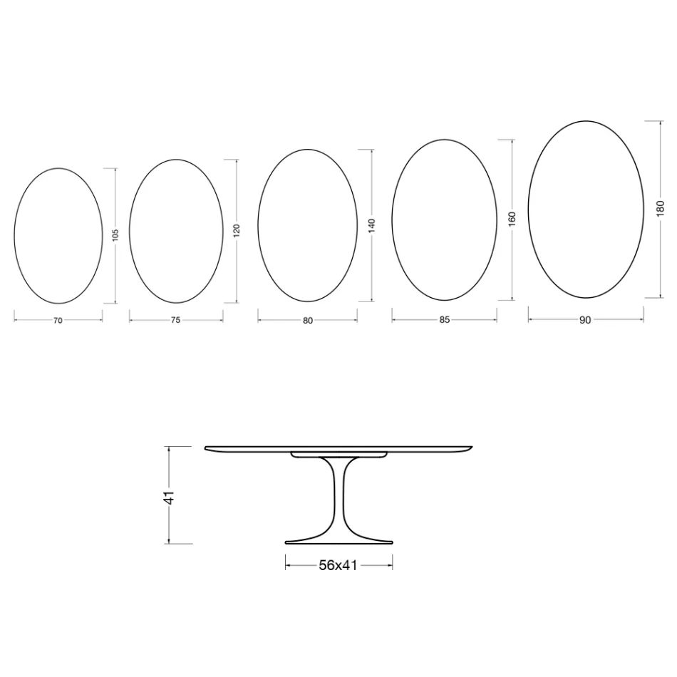 Saarinen Tulip Couchtisch H 41 cm in Florim Calacatta Gold Matt Keramik - Scharlachrot Viadurini