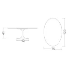 Tulip Saarinen Couchtisch H 41 aus schwarzem, ovalem Flüssiglaminat, hergestellt in Italien – Scharlachrot Viadurini