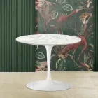 Tulip Saarinen Couchtisch H 41 aus Carrara-Marmor, hergestellt in Italien Viadurini