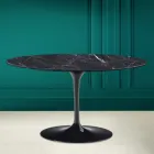 Tulip Saarinen H 41 Ovaler Couchtisch mit Marquinia-Keramikplatte Viadurini