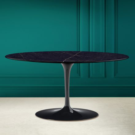 Tulip Saarinen H 41 Ovaler Couchtisch aus Noir Laurent Keramik, hergestellt in Italien – Scharlachrot Viadurini