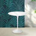 Saarinen Tulip Couchtisch H 52 cm in Hochglanzweiß Florim Keramik - Scharlachrot