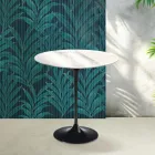 Saarinen Tulip Couchtisch H 52 cm in glänzender Statuario Florim Keramik - Scharlachrot Viadurini