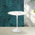 Saarinen Tulip Couchtisch H 52 cm in glänzender Statuario Florim Keramik - Scharlachrot