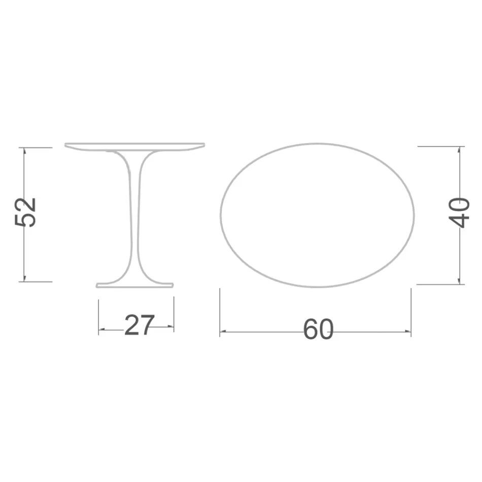 Tulip Saarinen H 52 Ovaler Couchtisch aus Carrara Statuarietto-Marmor, hergestellt in Italien – Scharlachrot Viadurini