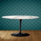 Saarinen Tulpen-Couchtisch, oval, H 41 cm, Keramik Aura 22, hergestellt in Italien – Scharlachrot Viadurini