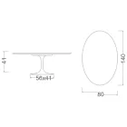 Tulip Saarinen Ovaler Couchtisch H 41 aus Morpheus-Keramik, hergestellt in Italien – Scharlachrot Viadurini