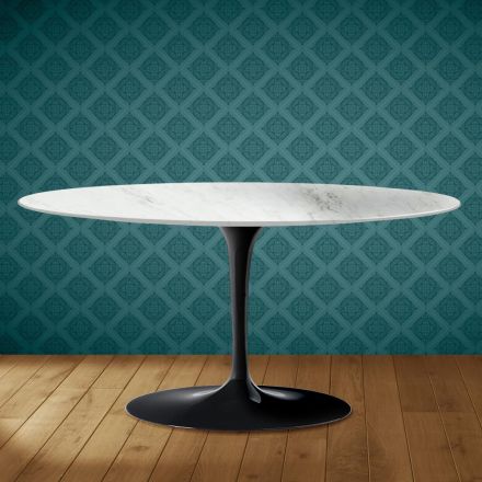 Saarinen Ovaler Tulpen-Couchtisch H 41 in Salina Keramik Hergestellt in Italien - Scharlachrot Viadurini