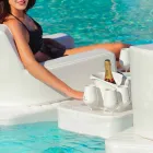 Couchtisch - schwimmendes Tablett aus nautischem Öko-Leder und Trona Plexiglas Viadurini