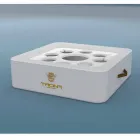 Couchtisch - schwimmendes Tablett aus nautischem Öko-Leder und Trona Plexiglas Viadurini