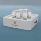 Couchtisch - schwimmendes Tablett aus nautischem Öko-Leder und Trona Plexiglas Viadurini