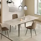Ausziehtisch 160/240x90 cm aus Sinterstein mit Marmoroptik - Samus Viadurini