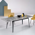 Ausziehbarer Tisch 160/240 x 90 cm aus Sinterstein mit Marmoroptik - Samus Viadurini