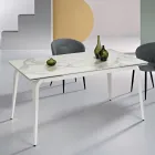 Ausziehbarer Tisch 160/240 x 90 cm aus Sinterstein mit Marmoroptik - Samus Viadurini