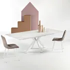 Ausziehbarer Tisch 180/240 x 100 cm aus Sinterstein mit Marmoroptik - Loggia Viadurini