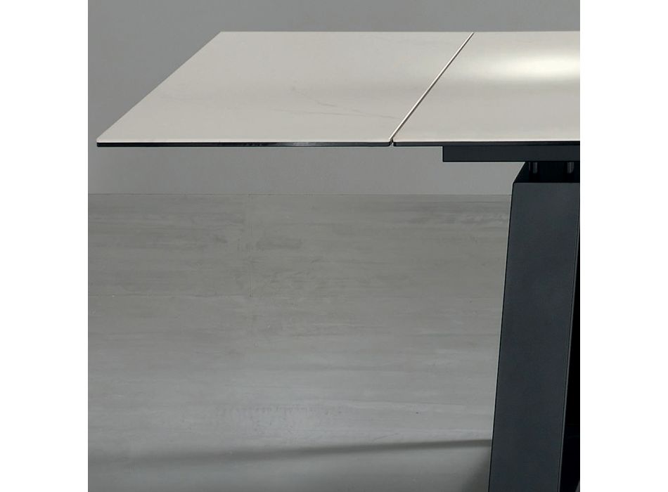 Ausziehbarer Tisch 3 m Glänzende Keramikplatte Metallbeine - Papusca