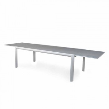 Ausziehbarer Tisch 340 cm Speisen im Freien aus Aluminium und Glas oder Laminam - Julie
