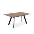 Ausziehbarer Tisch auf 180 cm mit Beinen aus schwarzem Metall und Magnesium