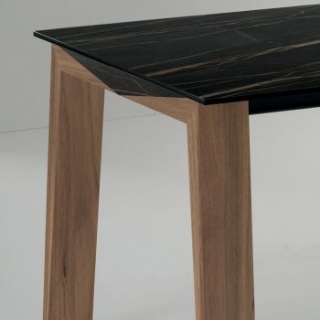 Ausziehbarer Tisch auf 2,4 m aus Massivholz und Keramikplatte - Antares