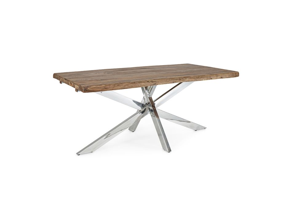 Ausziehbarer Tisch bis 2,6 m aus handgefertigtem Holz Homemotion - Plutarco Viadurini