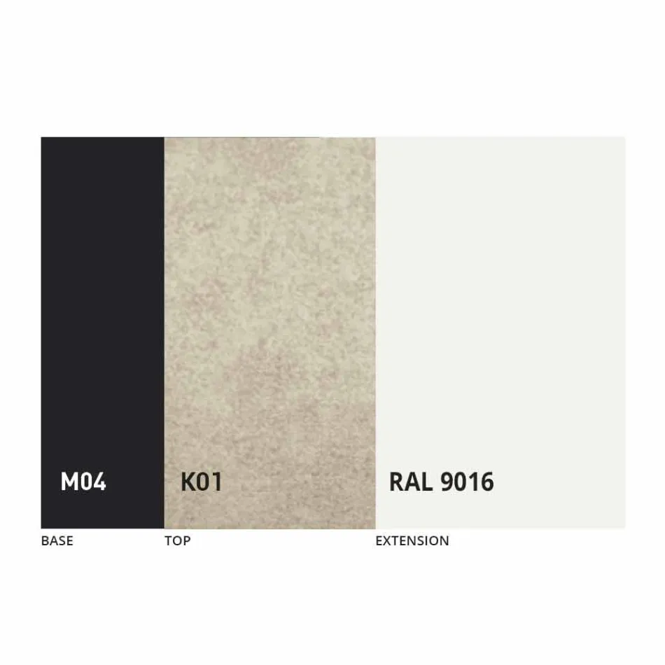 Ausziehbarer Esstisch auf 2,8 m mit Keramik- und Metallbeinen - Paoluccio Viadurini