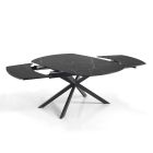 Ausziehbarer Tisch auf 200 cm schwarzem Stahlgestell – Torio Viadurini