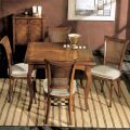 Ausziehbarer Tisch auf 200 cm mit 4 Stühlen aus Bassano-Holz, hergestellt in Italien – Bernstein