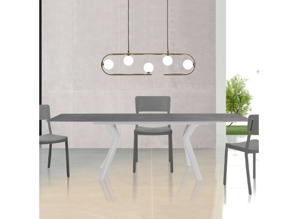 Ausziehbarer Tisch auf 200 cm aus Keramik und Stahl – Belone Viadurini
