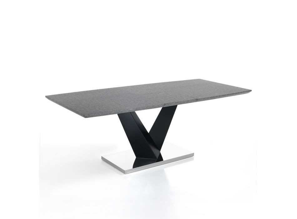 Ausziehbarer Tisch auf 200 cm aus MDF-Zement – Holmium Viadurini