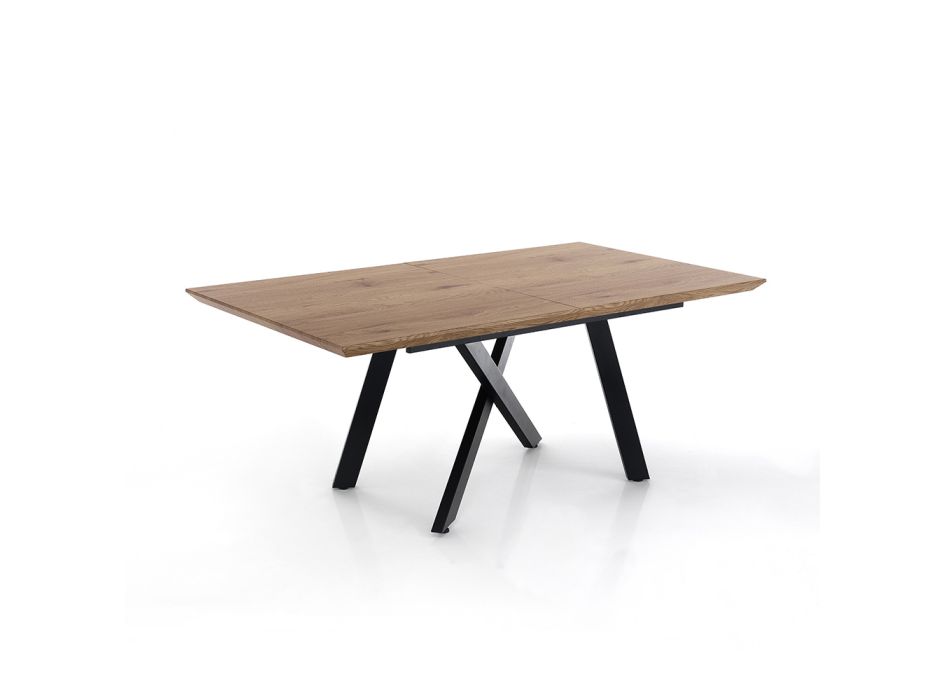 Ausziehbarer Tisch auf 200 cm aus MDF mit Melaminbeschichtung – Lutezio Viadurini
