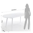 Ausziehbarer Tisch auf 200 cm aus Metall und weißem MDF – Lobster Viadurini
