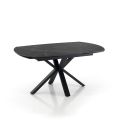 Ausziehbarer Tisch auf 210 cm aus Stahl und Keramik – Bavosa