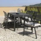 Ausziehbarer Tisch 220 cm in Anthrazit-Aluminium für den Garten - Schere Viadurini