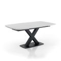 Ausziehbarer Tisch auf 230 cm mit Platte in Marmoroptik – Batofilo