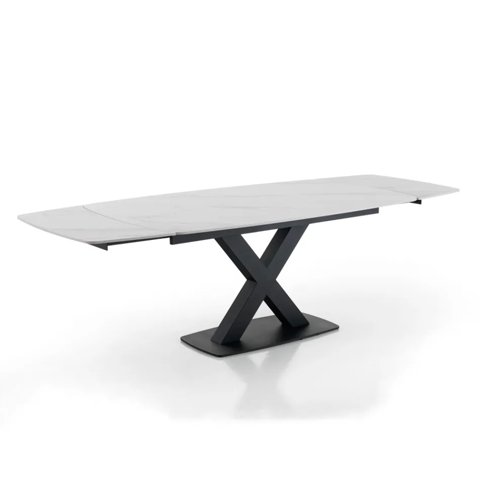 Ausziehbarer Tisch auf 230 cm mit Platte in Marmoroptik – Batofilo Viadurini