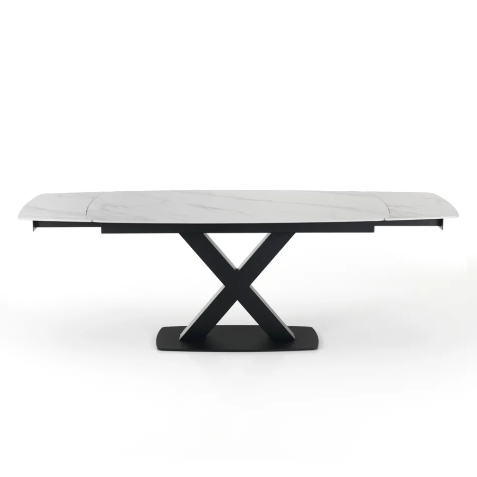 Ausziehbarer Tisch auf 230 cm mit Platte in Marmoroptik – Batofilo Viadurini