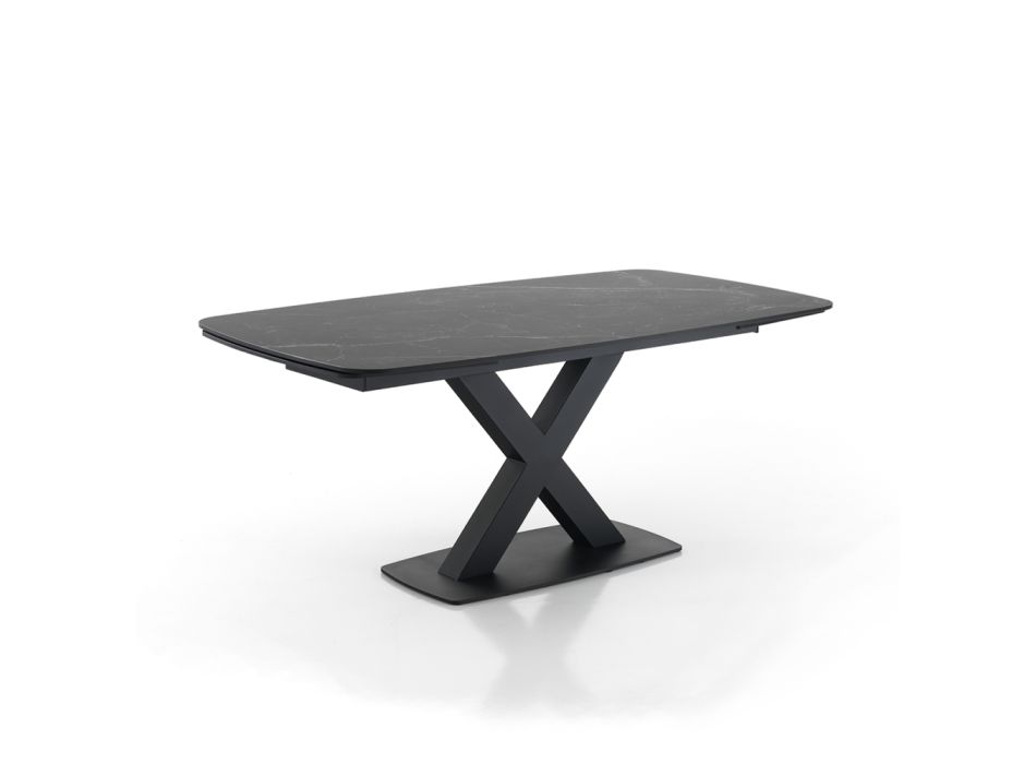Ausziehbarer Tisch auf 230 cm mit Platte in Marmoroptik – Batofilo Viadurini