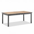 Ausziehbarer Tisch bis 240 cm vom Außenbereich aus Aluminium und Teakholz - Venera