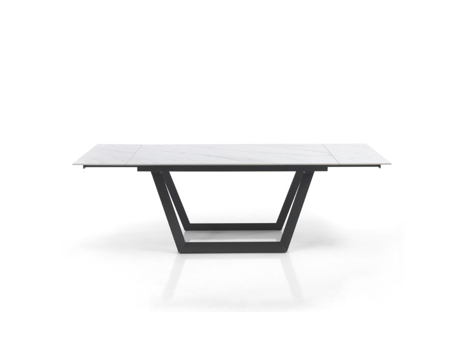 Ausziehbarer Tisch auf 240 cm aus grauem Stahl – Bonito Viadurini