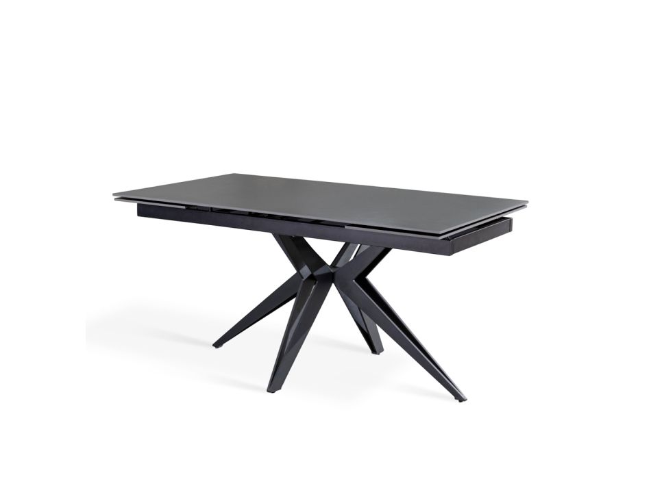 Ausziehbarer Tisch auf 240 cm mit Keramik- und Metallgestell – Bouquet Viadurini