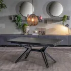 Ausziehbarer Tisch auf 240 cm aus Keramik und Metall – Bouquet Viadurini
