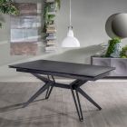 Ausziehbarer Tisch auf 240 cm aus Keramik und Metall – Bouquet Viadurini