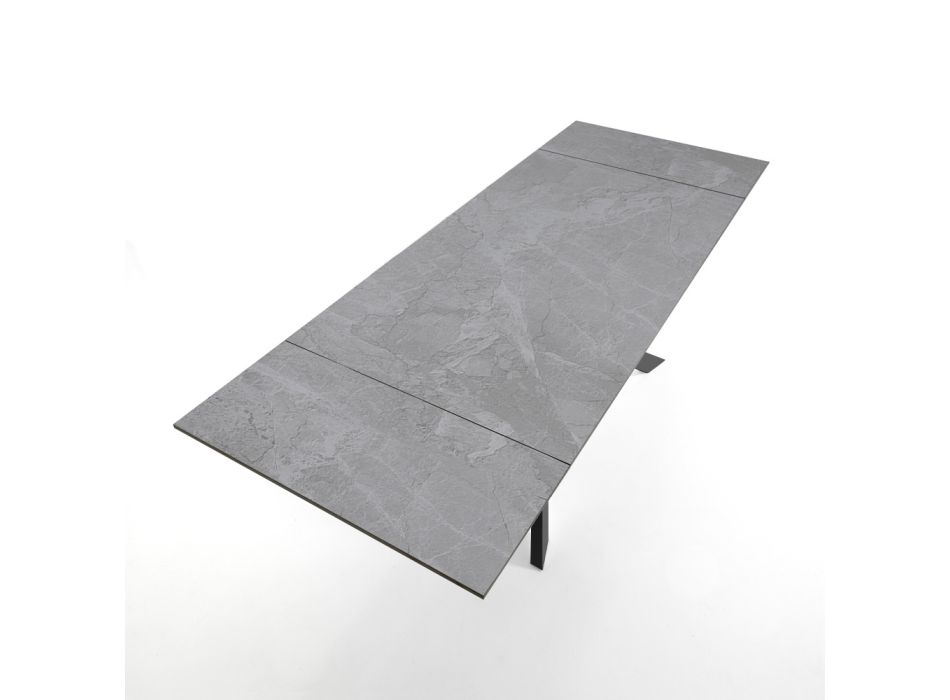 Ausziehbarer Tisch auf 240 cm aus Keramik mit Marmor-Finish – Chlor Viadurini